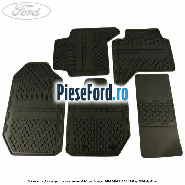 Set covorase fata si spate, cauciuc cabina dubla Ford Ranger 2016-2020 2.2 TDCi 131 cp T22DD0P diesel