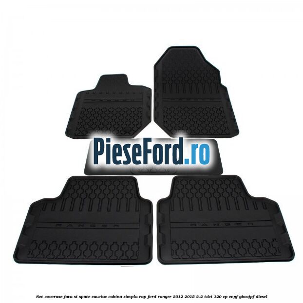 Set covorase fata si spate, cauciuc cabina simpla RAP Ford Ranger 2012-2015 2.2 TDCi 120 cp ENPF, GBVAJPF diesel