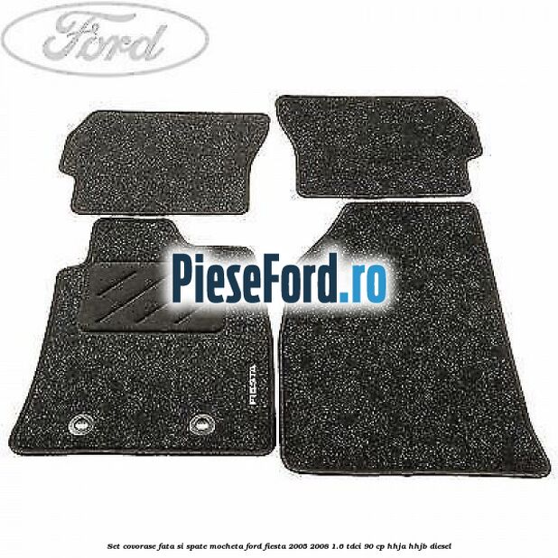 Set covorase fata si spate, mocheta Ford Fiesta 2005-2008 1.6 TDCi 90 cp HHJA, HHJB diesel