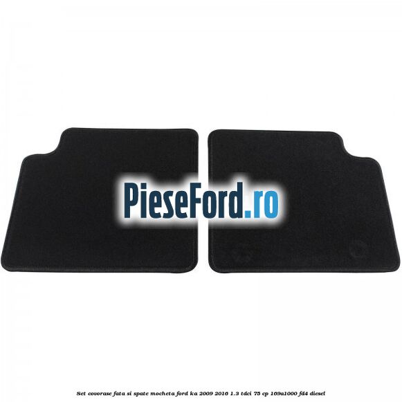Set covorase fata si spate, mocheta Ford Ka 2009-2016 1.3 TDCi 75 cp 169A1000, FD4 diesel