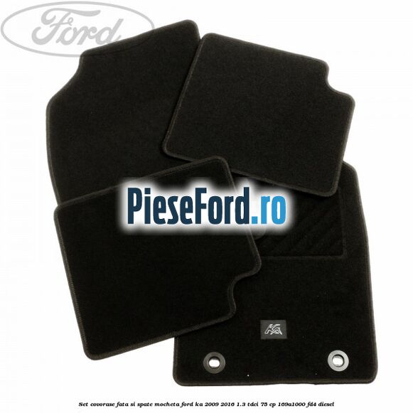 Set covorase fata si spate, mocheta Ford Ka 2009-2016 1.3 TDCi 75 cp 169A1000, FD4 diesel