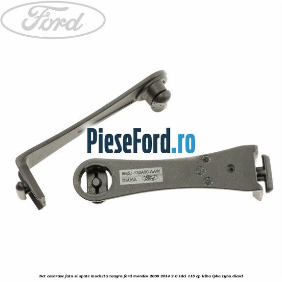 Set covorase fata si spate, mocheta neagra Ford Mondeo 2008-2014 2.0 TDCi 115 cp KLBA, LPBA, TYBA diesel