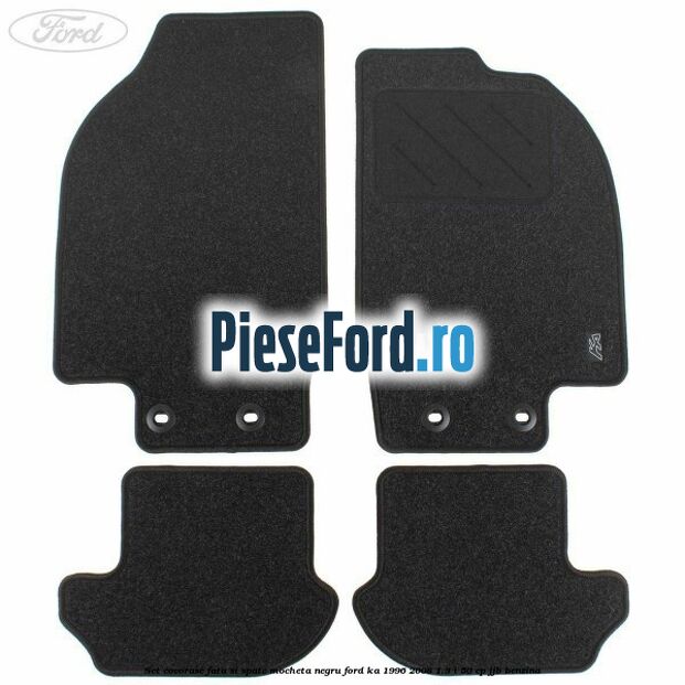 Set covorase fata si spate, mocheta negru Ford Ka 1996-2008 1.3 i 50 cp JJB benzina