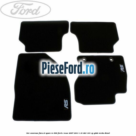 Set covorase fata si spate RS 500 Ford C-Max 2007-2011 1.6 TDCi 101 cp G8DC, MTDA diesel
