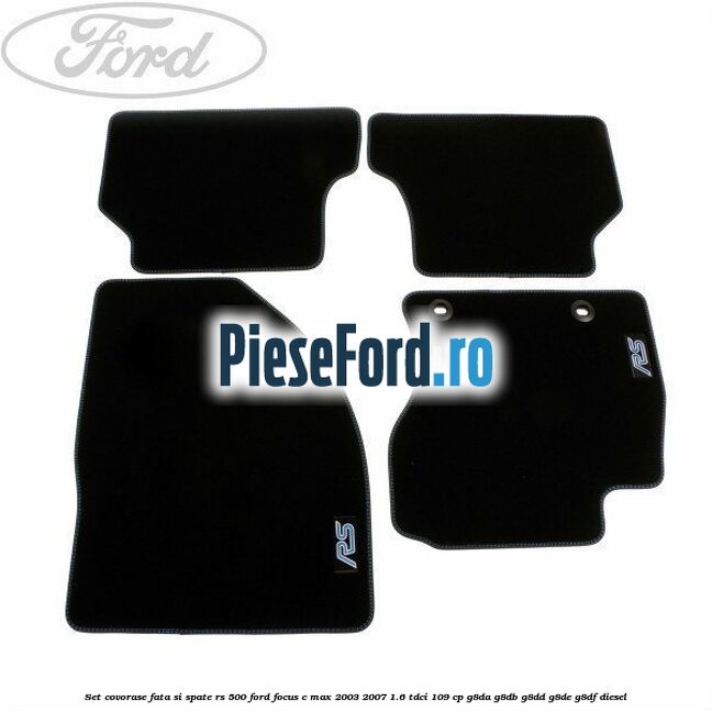 Set covorase fata si spate RS 500 Ford Focus C-Max 2003-2007 1.6 TDCi 109 cp G8DA, G8DB, G8DD, G8DE, G8DF diesel