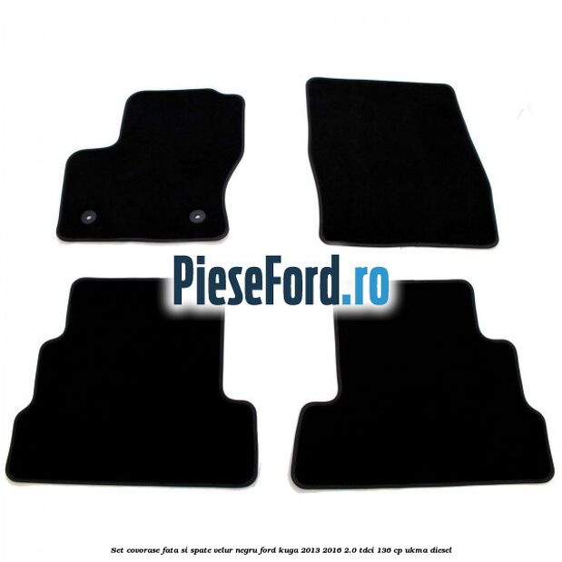 Set covorase fata si spate, velur negru Ford Kuga 2013-2016 2.0 TDCi 136 cp UKMA diesel