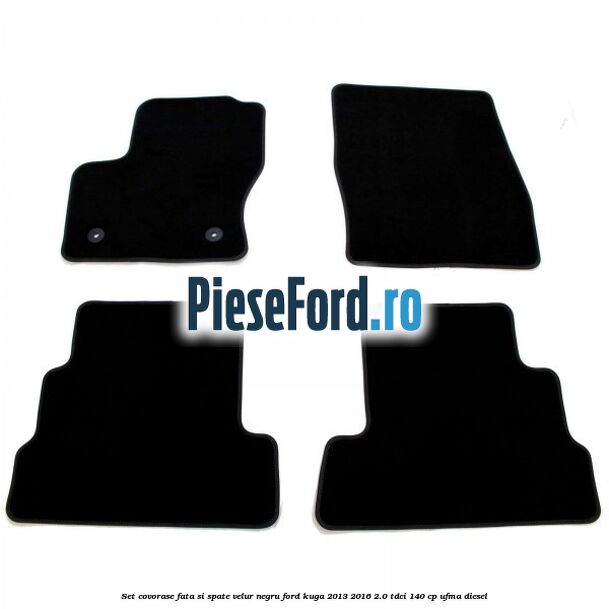 Set covorase fata si spate, velur negru Ford Kuga 2013-2016 2.0 TDCi 140 cp UFMA diesel