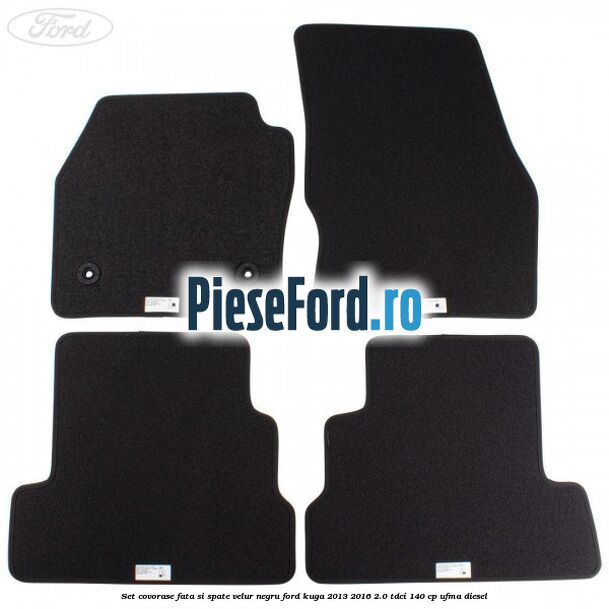 Set covorase fata si spate, velur negru Ford Kuga 2013-2016 2.0 TDCi 140 cp UFMA diesel