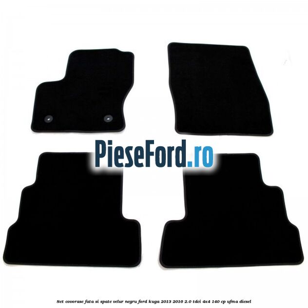 Set covorase fata si spate, velur negru Ford Kuga 2013-2016 2.0 TDCi 4x4 140 cp UFMA diesel