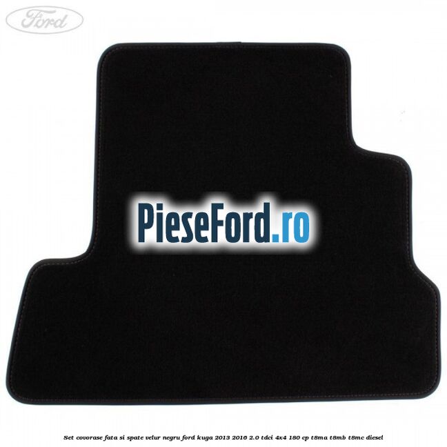 Set covorase fata si spate, velur negru Ford Kuga 2013-2016 2.0 TDCi 4x4 180 cp T8MA, T8MB, T8MC diesel