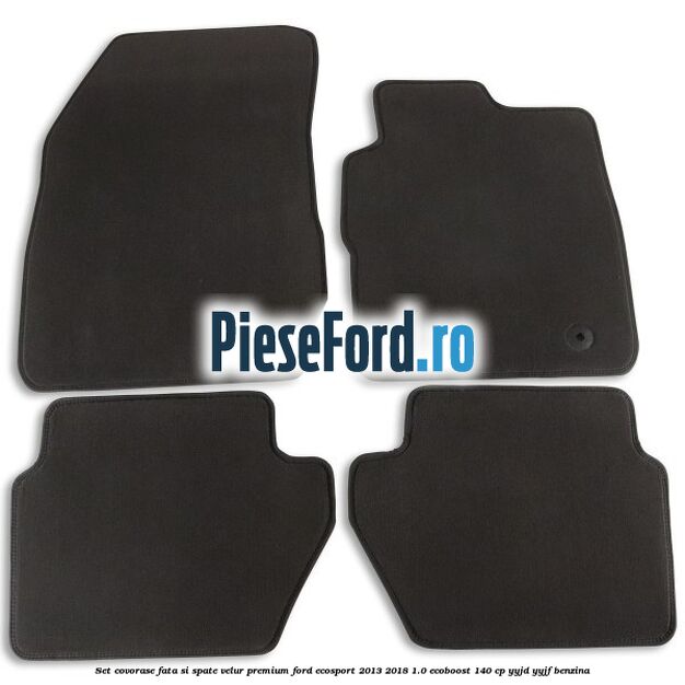 Set covorase fata si spate, velur premium Ford EcoSport 2013-2018 1.0 EcoBoost 140 cp YYJD, YYJF benzina