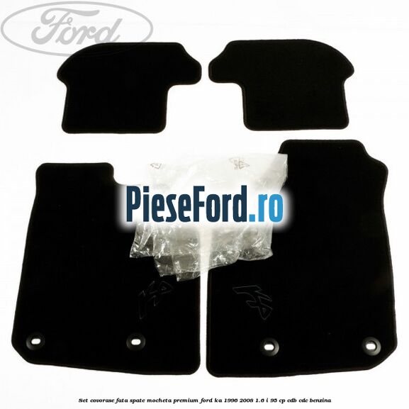 Set covorase fata spate mocheta premium Ford Ka 1996-2008 1.6 i 95 cp CDB, CDC benzina