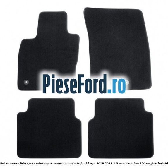 Set covorase fata spate velur negre cusatura argintie Ford Kuga 2019-2023 2.0 EcoBlue mHEV 150 cp YLDC hybrid