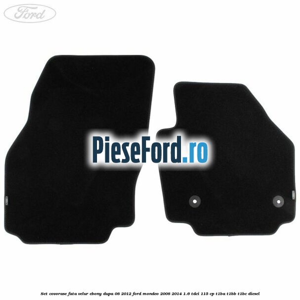 Set covorase fata velur ebony dupa 08/2012 Ford Mondeo 2008-2014 1.6 TDCi 115 cp T1BA, T1BB, T1BC diesel