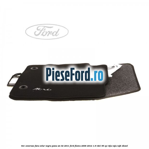 Set covorase fata, velur negru pana an 02/2011 Ford Fiesta 2008-2012 1.6 TDCi 95 cp T3JA, TZJA, TZJB diesel