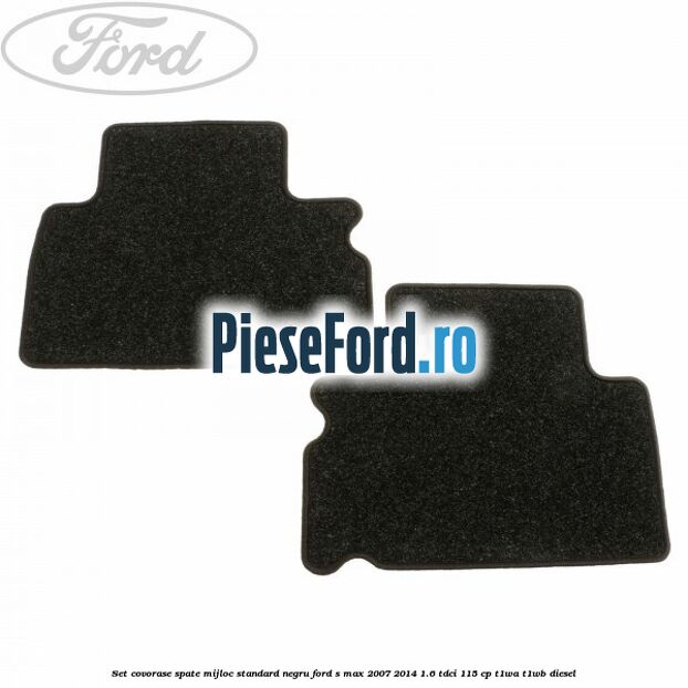 Set covorase spate mijloc, standard, negru Ford S-Max 2007-2014 1.6 TDCi 115 cp T1WA, T1WB diesel