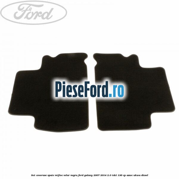 Set covorase spate mijloc, velur negru Ford Galaxy 2007-2014 2.0 TDCi 136 cp AZWC, UKWA diesel