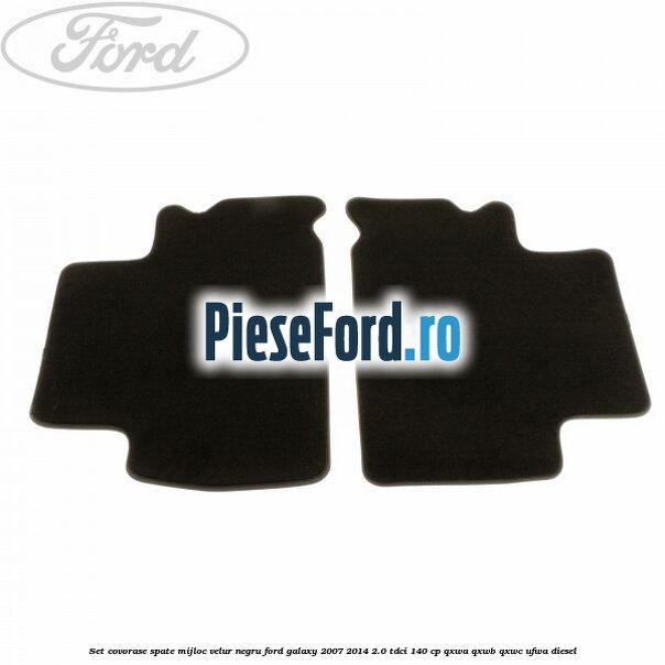Set covorase spate mijloc, velur negru Ford Galaxy 2007-2014 2.0 TDCi 140 cp QXWA, QXWB, QXWC, UFWA diesel