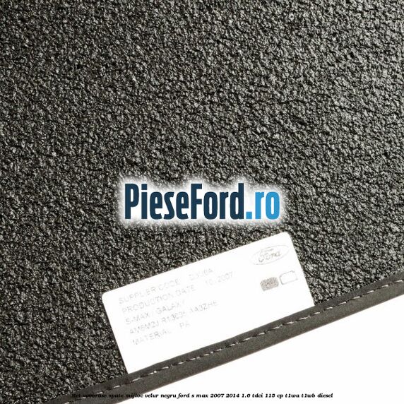 Set covorase spate mijloc, velur negru Ford S-Max 2007-2014 1.6 TDCi 115 cp T1WA, T1WB diesel
