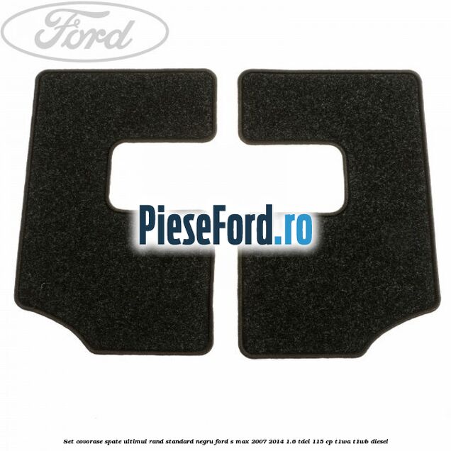 Set covorase spate ultimul rand, standard, negru Ford S-Max 2007-2014 1.6 TDCi 115 cp T1WA, T1WB diesel