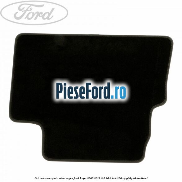 Set covorase spate, velur negru Ford Kuga 2008-2012 2.0 TDCi 4x4 136 cp G6DG, UKDA diesel
