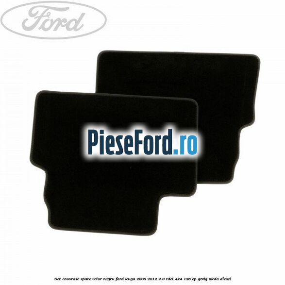 Set covorase spate, velur negru Ford Kuga 2008-2012 2.0 TDCi 4x4 136 cp G6DG, UKDA diesel