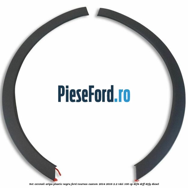 Set extensii aripa plastic negru Ford Tourneo Custom 2014-2018 2.2 TDCi 100 cp DRF4, DRFF, DRFG diesel