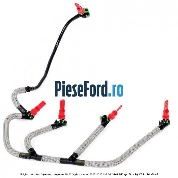 Set furtun retur injectoare dupa an 10/2014 Ford S-Max 2015-2023 2.0 TDCi 4x4 150 cp T7CI, T7CJ, T7CK, T7CL diesel