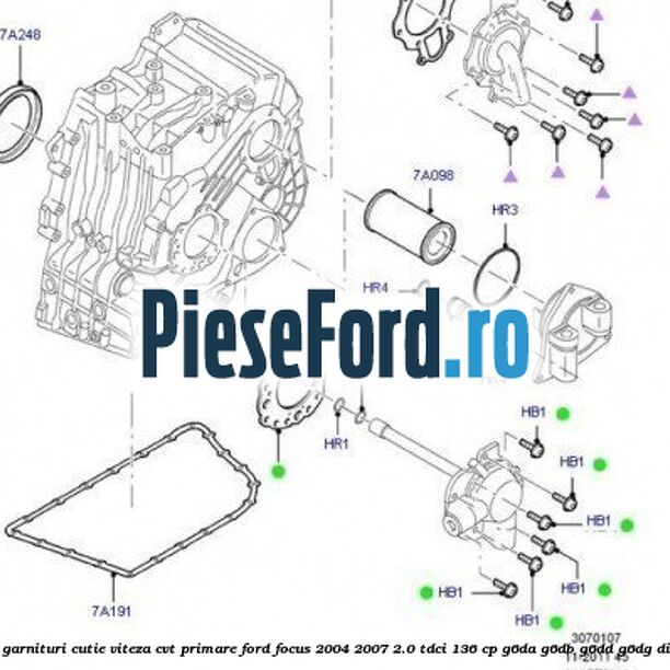 Set garnituri cutie viteza CVT primare Ford Focus 2004-2007 2.0 TDCi 136 cp G6DA, G6DB, G6DD, G6DG diesel