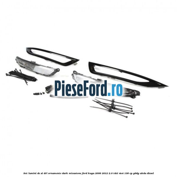 Set lumini de zi DRL ornamente dark micastone Ford Kuga 2008-2012 2.0 TDCi 4x4 136 cp G6DG, UKDA diesel