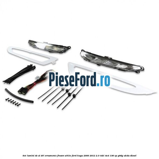 Set lumini de zi DRL ornamente frozen white Ford Kuga 2008-2012 2.0 TDCi 4x4 136 cp G6DG, UKDA diesel