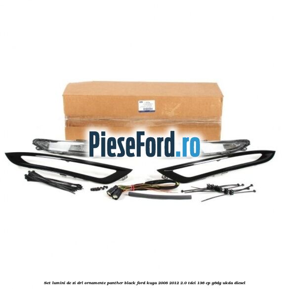 Set lumini de zi DRL ornamente panther black Ford Kuga 2008-2012 2.0 TDCi 136 cp G6DG, UKDA diesel