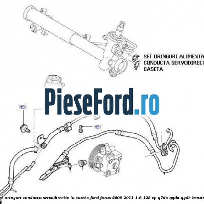 Set oringuri conducta servodirectie la caseta Ford Focus 2008-2011 1.8 125 cp Set oringuri conducta servodirectie la caseta Ford Focus 2008-2011 1.8 125 cp Q7DA, QQDA, QQDB benzina