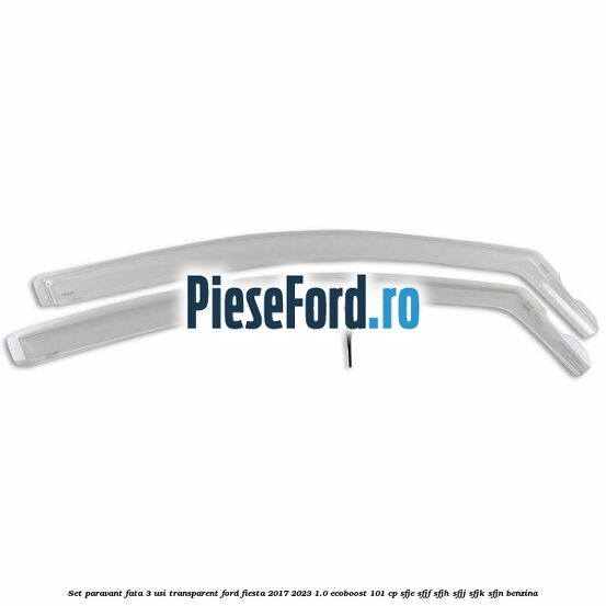 Set paravant fata 3 usi, transparent Ford Fiesta 2017-2023 1.0 EcoBoost 101 cp Set paravant fata 3 usi, transparent Ford Fiesta 2017-2023 1.0 EcoBoost 101 cp SFJE, SFJF, SFJH, SFJJ, SFJK, SFJN benzina