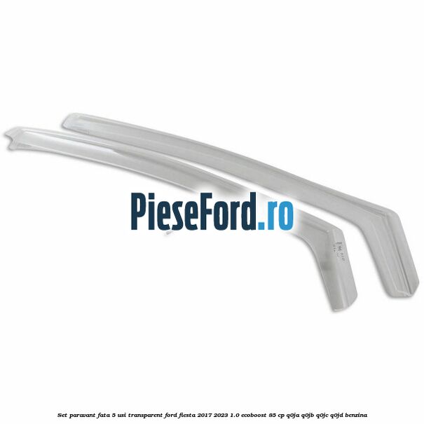 Set paravant fata 5 usi, transparent Ford Fiesta 2017-2023 1.0 EcoBoost 85 cp Q0JA, Q0JB, Q0JC, Q0JD benzina
