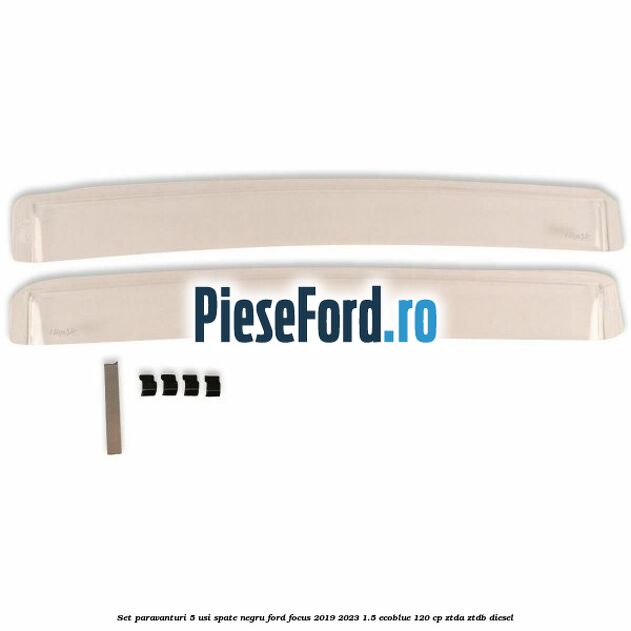 Set paravanturi 5 usi spate negru Ford Focus 2019-2023 1.5 EcoBlue 120 cp ZTDA, ZTDB diesel