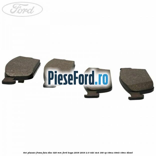 Set placute frana fata disc 320 mm Ford Kuga 2016-2018 2.0 TDCi 4x4 180 cp T8MA, T8MB, T8MC diesel