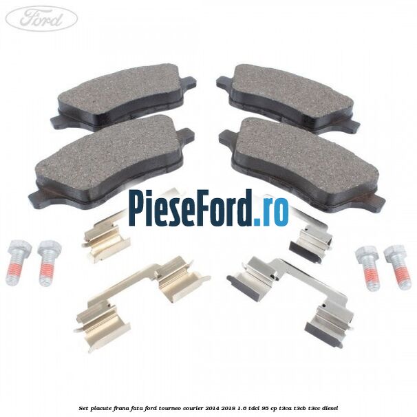 Set placute frana fata Ford Tourneo Courier 2014-2018 1.6 TDCi 95 cp T3CA, T3CB, T3CC diesel