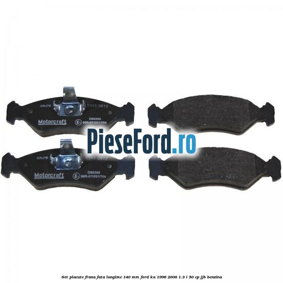 Set placute frana fata lungime 140 mm Ford Ka 1996-2008 1.3 i 50 cp JJB benzina