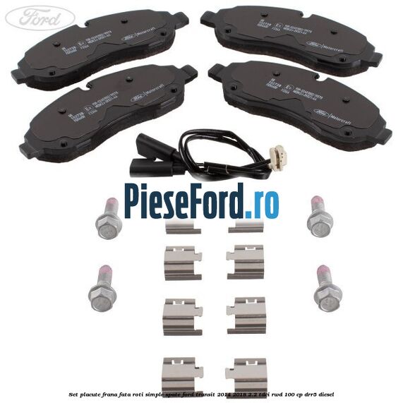 Set placute frana fata roti simple spate Ford Transit 2014-2018 2.2 TDCi RWD 100 cp DRR5 diesel