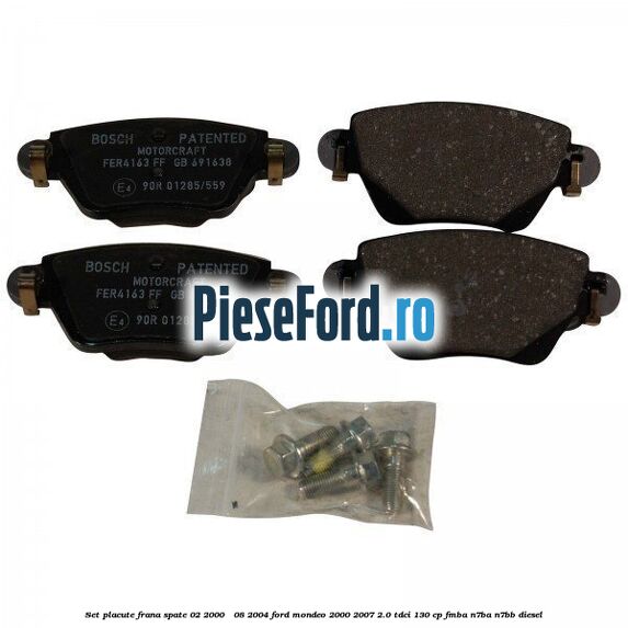 Set placute frana spate (02/2000 - 08/2004) Ford Mondeo 2000-2007 2.0 TDCi 130 cp Set placute frana spate (02/2000 - 08/2004) Ford Mondeo 2000-2007 2.0 TDCi 130 cp FMBA, N7BA, N7BB diesel