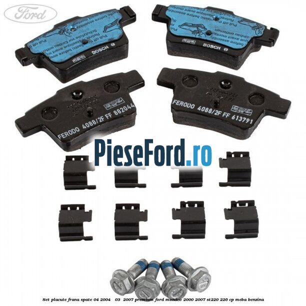 Set placute frana spate (04/2004 - 03 /2007) premium Ford Mondeo 2000-2007 ST220 226 cp MEBA benzina