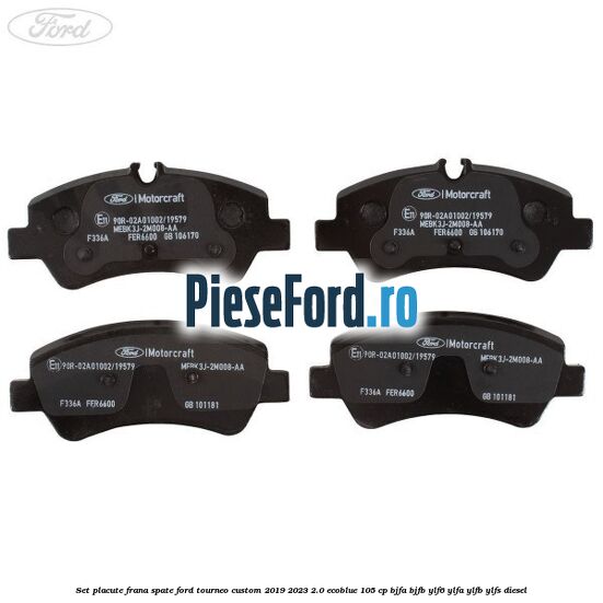 Set placute frana spate Ford Tourneo Custom 2019-2023 2.0 EcoBlue 105 cp BJFA, BJFB, YLF6, YLFA, YLFB, YLFS diesel
