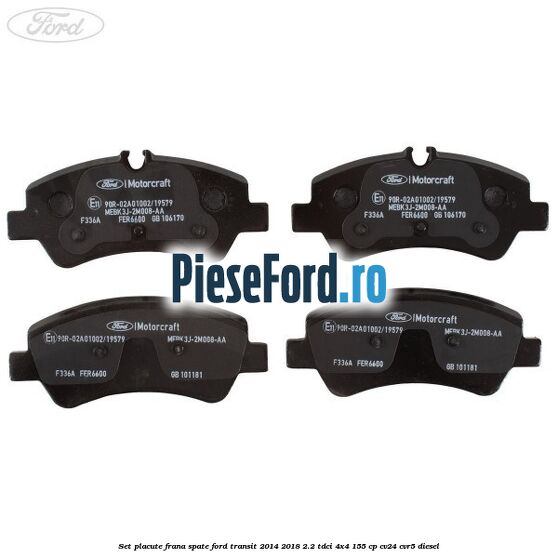 Set placute frana spate Ford Transit 2014-2018 2.2 TDCi 4x4 155 cp CV24, CVR5 diesel