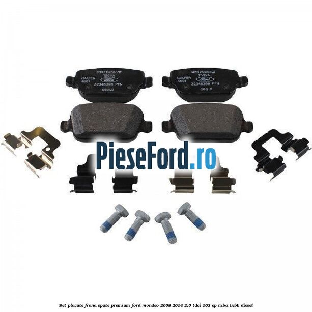 Set placute frana spate premium Ford Mondeo 2008-2014 2.0 TDCi 163 cp Set placute frana spate premium Ford Mondeo 2008-2014 2.0 TDCi 163 cp TXBA, TXBB diesel