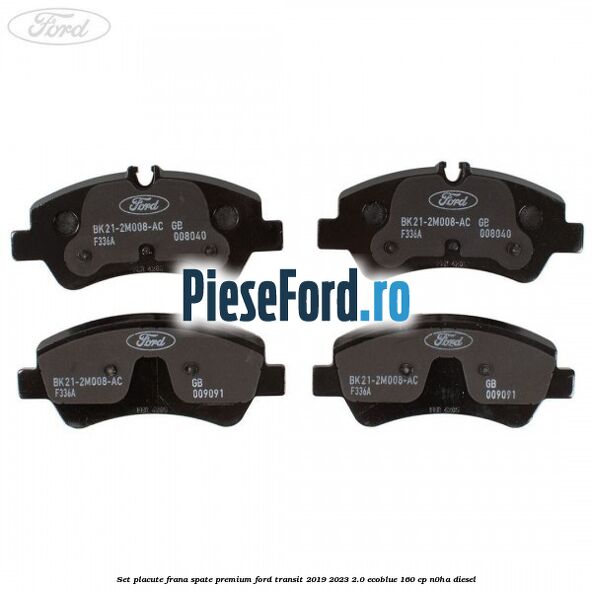 Set placute frana spate premium Ford Transit 2019-2023 2.0 EcoBlue 160 cp N0HA diesel