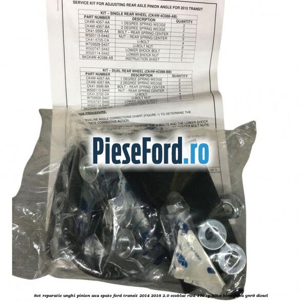 Set reparatie unghi pinion axa spate Ford Transit 2014-2018 2.0 EcoBlue RWD 170 cp BLHA, BLRA, YNHA, YNR6 diesel
