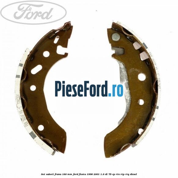 Set saboti frana 180 mm Ford Fiesta 1996-2001 1.8 DI 75 cp RTN, RTP, RTQ diesel