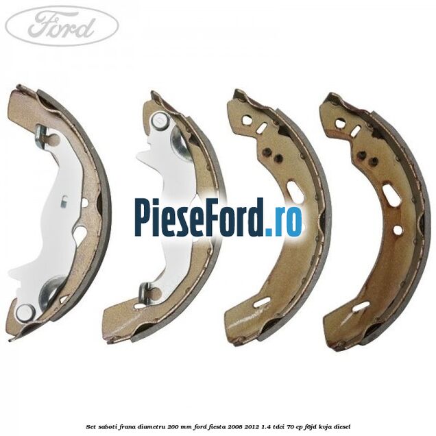 Set saboti frana diametru 200 mm Ford Fiesta 2008-2012 1.4 TDCi 70 cp F6JD, KVJA diesel