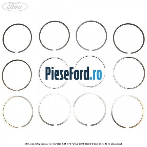 Set segmenti piston cota reparatie 0.25 Ford Ranger 2006-2012 2.5 TDCi 4x4 143 cp WLAA diesel